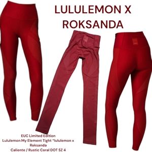 LULULEMON X ROKSANDA Limited Edition W5CGLS Women's My Element Tights Red ish 4